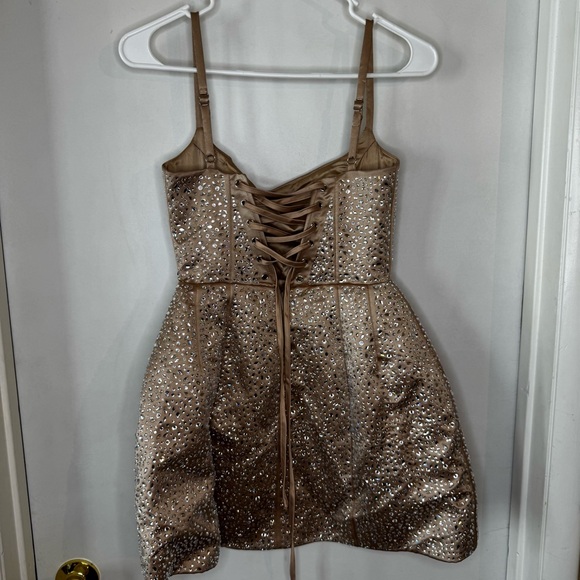 ❕SALE❕ Babyboo Angelique Champagne Mini Dress - Picture 6 of 9